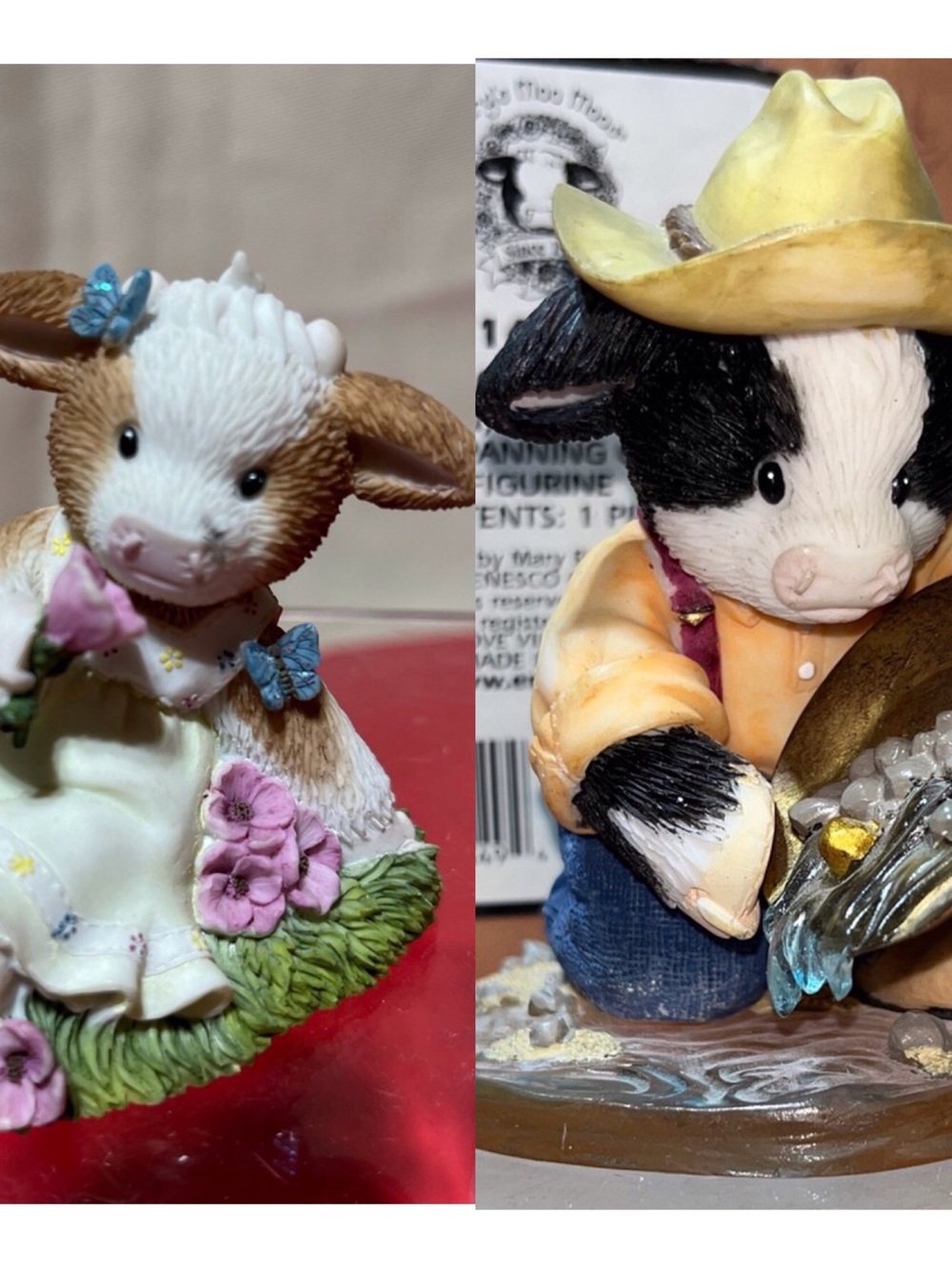Mary’s MooMoos figurine set- new in box -total of 2 cows